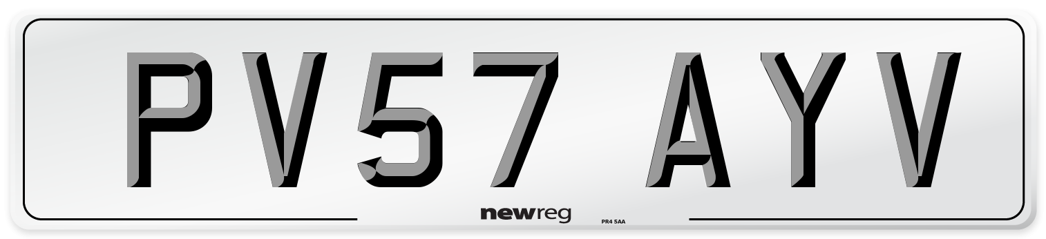PV57 AYV Number Plate from New Reg